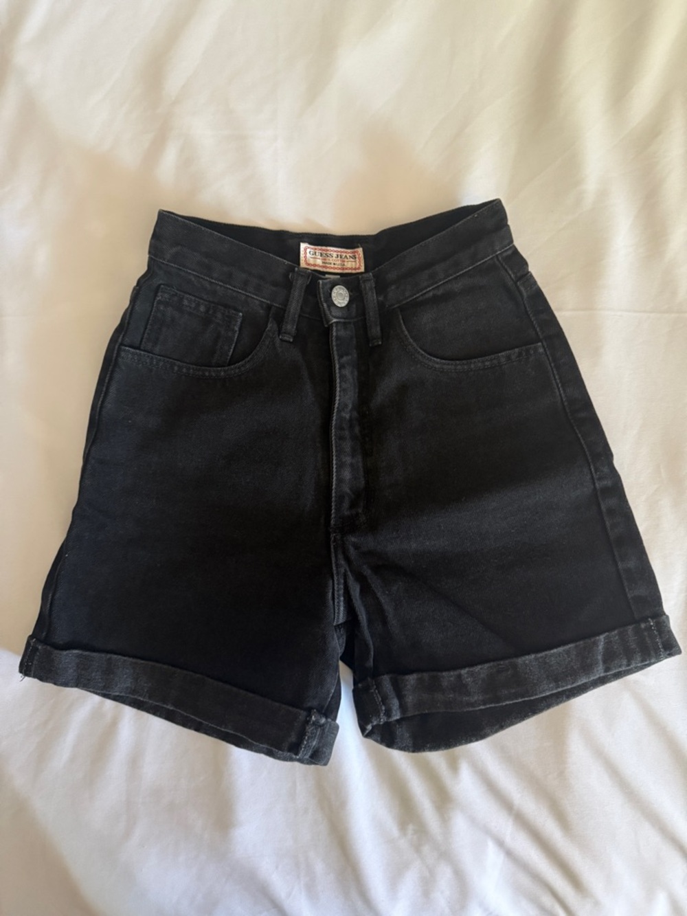 Guess Black High-Rise Denim Jean Shorts - 26